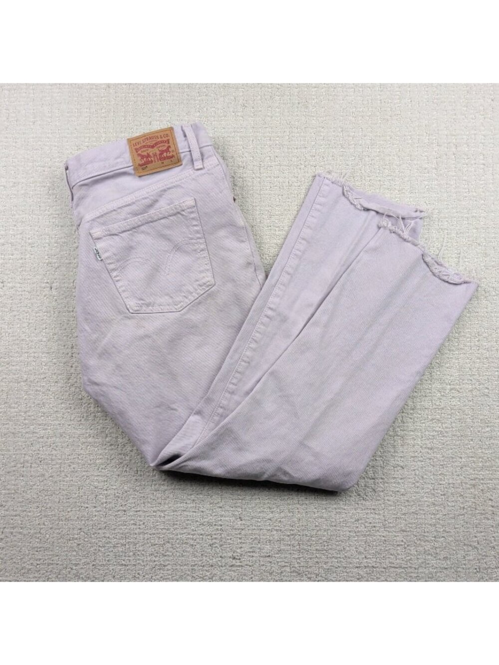 Levi's 501 Jeans Womens 32x28 Original Cropped Button Fly Denim Lavender Purple